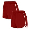 thumbnail image 2 of YOIAVAIOY Womens Yoga Shorts Pack of 2 Elastic Waist Comfy Athletic Dolphin Shorts for Running Cycling Workout Gym with Pockets Red L, 2 of 9