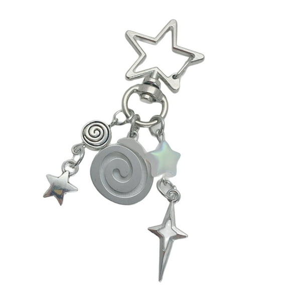 Star Bag Charm Trendy Bag Accessory Fashion Statement Pendant Gothic Key Ornament Alloy Texture for Keys and Purses