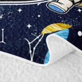 thumbnail image 5 of Manfei Cute Astronaut Initial B Bed Spread Queen,Cosmic Space Stars Queen Coverlet Set,Dark Blue,Navy Blue Reversible,3 Pieces,1 Quilt and 2 Pillowcases, 5 of 7