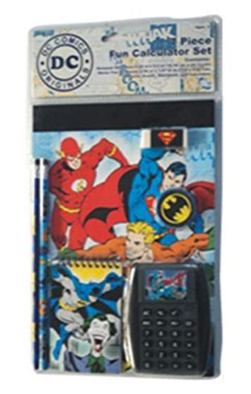 DC Comics Superman Batman 7 pc. Fun Calculator Set