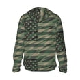 thumbnail image 3 of Uemuo Jungle Green Camo USA Flag Pattern Women's Full Zip UPF 50+ Sun Protection Hoodie Jacket Long Sleeve Sun Shirt Hiking Outdoor Performance with Pockets-Medium, 3 of 9