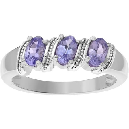 Brinley Co. Women's Tanzanite Sterling Silver Three-Stone Fashion Ring