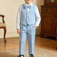 thumbnail image 5 of TIREOW Boys Formal Suit 4 Piece Set Long Sleeve White Shirt Waistcoat Pants and Bow Tie Set Kids Classic Wedding Tuxedo Outfit, 5 of 5