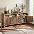 thumbnail image 7 of Fluted Storage Cabinet with Open Shelf,65" Morden Buffet Sideboard Coffee Bar Cabinet with Adjustable Shelves 4 Doors Coffee Bar Cabinet for Dining Room,Living Room,Hallway, 7 of 7
