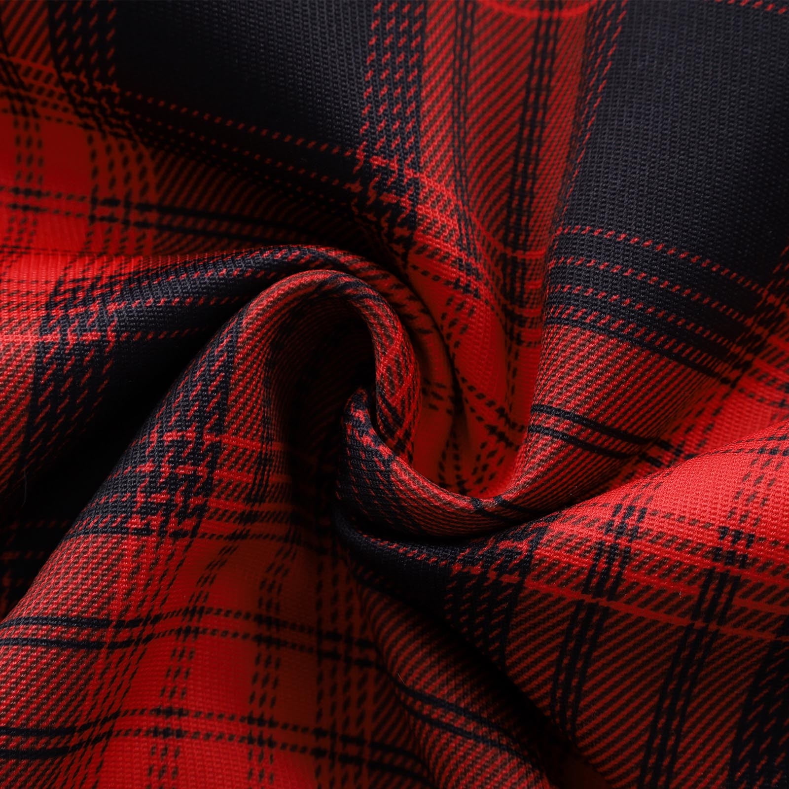 BiZtdJrK Mens Quilted Lined Button Down Hoodies Christmas Plaid Full Zip Shirt Jacket with Hood Warm Winter Coats, Red, XXL