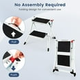 thumbnail image 4 of Canddidliike Folding 2 Step Ladder wiht Anti-Slip Pedal and Large Foot Pads-Black & White, Ladder, Folding Step Stool with Anti-Slip Wide Pedal & Convenient Handgrip, 4 of 7