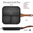 thumbnail image 2 of Nonstick Grill Pan with Lid for Indoor Cooking Versatile Induction Square Large Grilling Skillet Steak Pan for Stove Tops PTFE & PFOA, 2 of 7