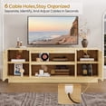 thumbnail image 2 of Bestier Arched Door Wooden TV Stand for TVs up to 70", Curved Corner Media Console with Open Shelf,Modern Entertainment Center with Dust-Free Enclosed Base,Natural Oak, 2 of 8