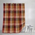 thumbnail image 3 of Red Brown Checkered Shower Curtains for Bathroom, Farmhouse Vintage Buffalo Plaid Waterproof Fabric Shower Curtain, Decorative Bathroom Curtain for Bathtub, 72"x72" , No Hooks Included, 3 of 9