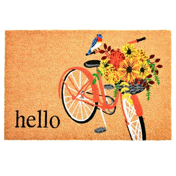 Calloway Mills 107222436 Floral Bicycle Indoor/Outdoor Doormat 24" x 36"