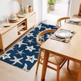 thumbnail image 2 of Kitchen Runner 2 x 6 Ft, Navy Blue Starfish Coastal Non-Slip Residential Carpet, Nautical Summer Ocean Abstract Art Indoor Crawling Mats Runner Rugs for Living Room/Dining Room/Bedroom, 2 of 9
