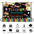 thumbnail image 2 of Thank You Teachers Staff Backdrop, Teacher Appreciation Week We Appreciate You Photography Background, Bulletin Board Teachers' Day Party Hanging Photo Booth Decor for School Classroom Office 7x5ft, 2 of 6