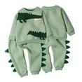 thumbnail image 4 of Esaierr Kids Baby Boys Fleece Sweatshirt Outfits Cartoon Styling Warm Pullover Sweatsuit Tops Jogger Pants Two-Piece Set Fall Winter Tracksuit Clothing 2-8 Years, 4 of 9