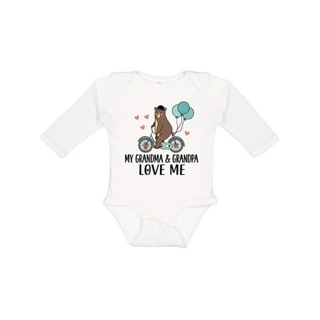 

Inktastic Grandma Grandpa Love Me Gift Baby Boy Long Sleeve Bodysuit