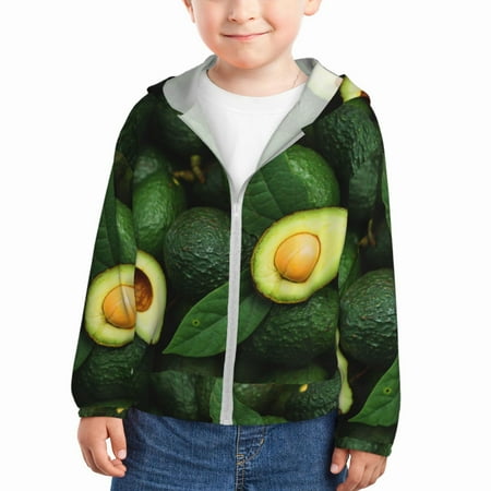 

Lukts Fresh Avocados Print Children s Long-Sleeved Sun Protection Clothing Hooded Sweatshirts for Boys and Girls Outdoor Sports-18 Months