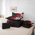 thumbnail image 5 of YST Aztec Dahlia Comforter Set, Full Size, 7-Piece, Floral, White Red Black, Bedding Set, 5 of 5