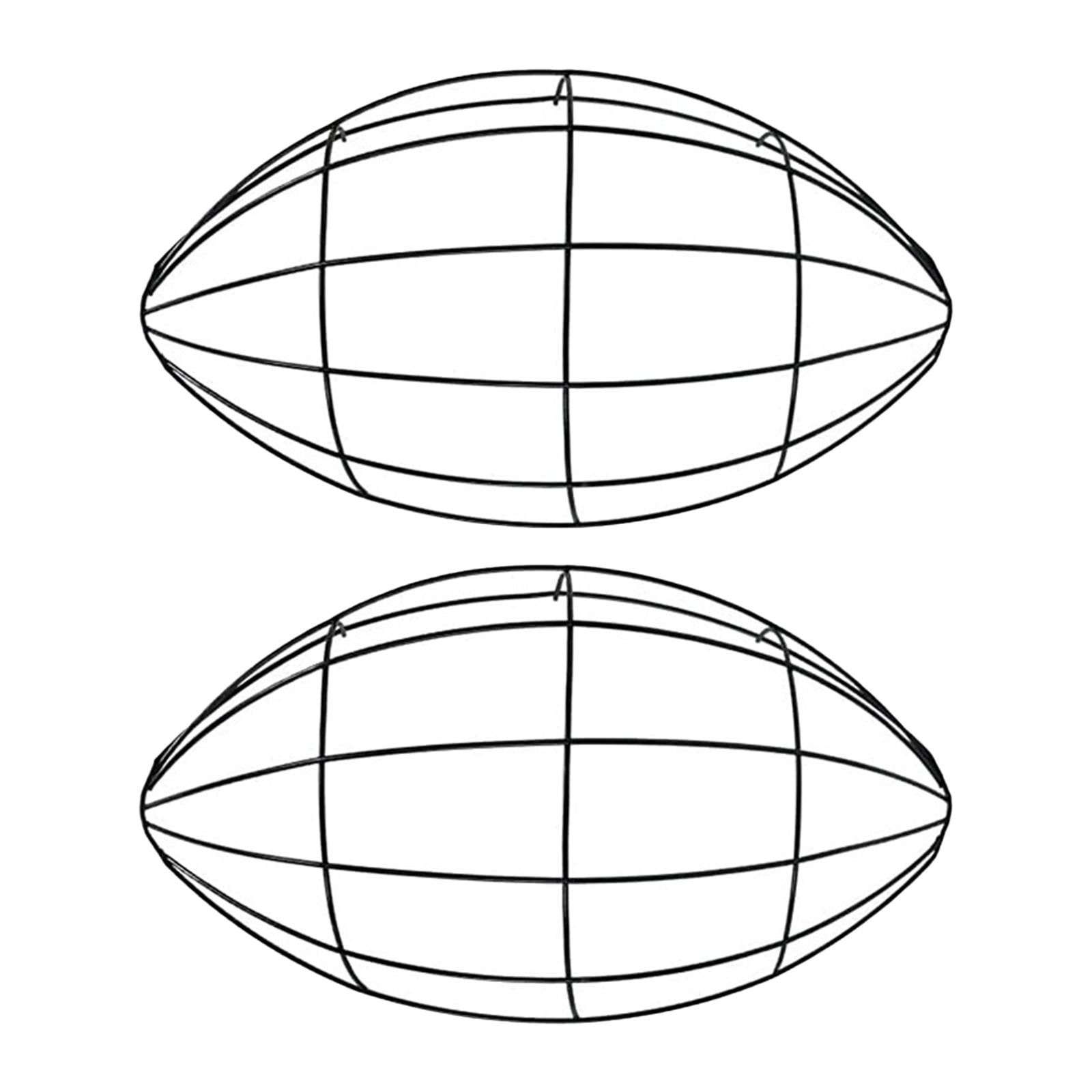 balikha 2 Pieces Football Wreath Form Wire Frame Floral Arrangement Metal Garland For DIY Craft Projects Suitable for Outdoor Sports Events Home Decoration