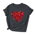 thumbnail image 7 of mihongmao Valentine Short Sleeve Tops for Women Short-sleeved Crew-neck Pullover Casual Valentine's Day Dark Gray 3X, 7 of 7