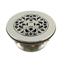 Watercourse 4.25 in. Round Brass Shower Base Drain, Polished Nickel