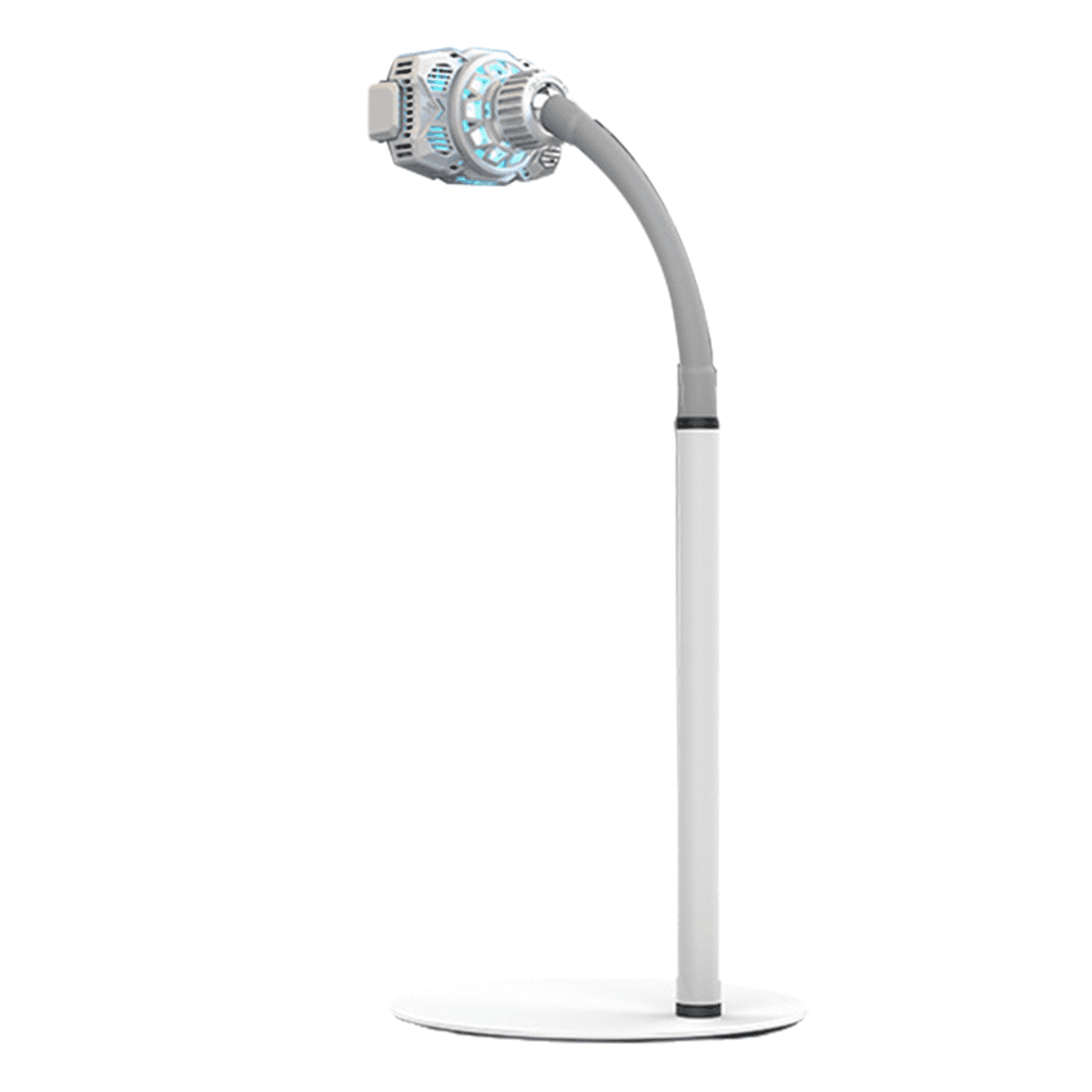 Semiconductor Mobile Phone Heat Dissipation Live Desktop Stand Ultra-Quiet Game Vibrato Lazy Radiator,1 x Radiator 1 x Stand 1 x Charging Cable,White
