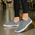 thumbnail image 3 of Womens Mens Barefoot Wide Toe Slip on Walking Shoes Fall Knit Non Slip Minimalist Zero Drop Golf Sneakers, 3 of 7