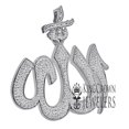 thumbnail image 4 of Real Diamonds Unisex Allah God Muslim Islamic Arabic Pendant 10K White Gold Finish Charm, 4 of 4