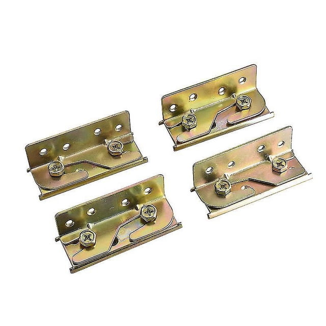 Bisagra para cama Sl, soporte para riel de cama de 4 piezas, bisagra para cama resistente, conector de soporte para muebles, con tornillos, para soporte de bisagra para cama de