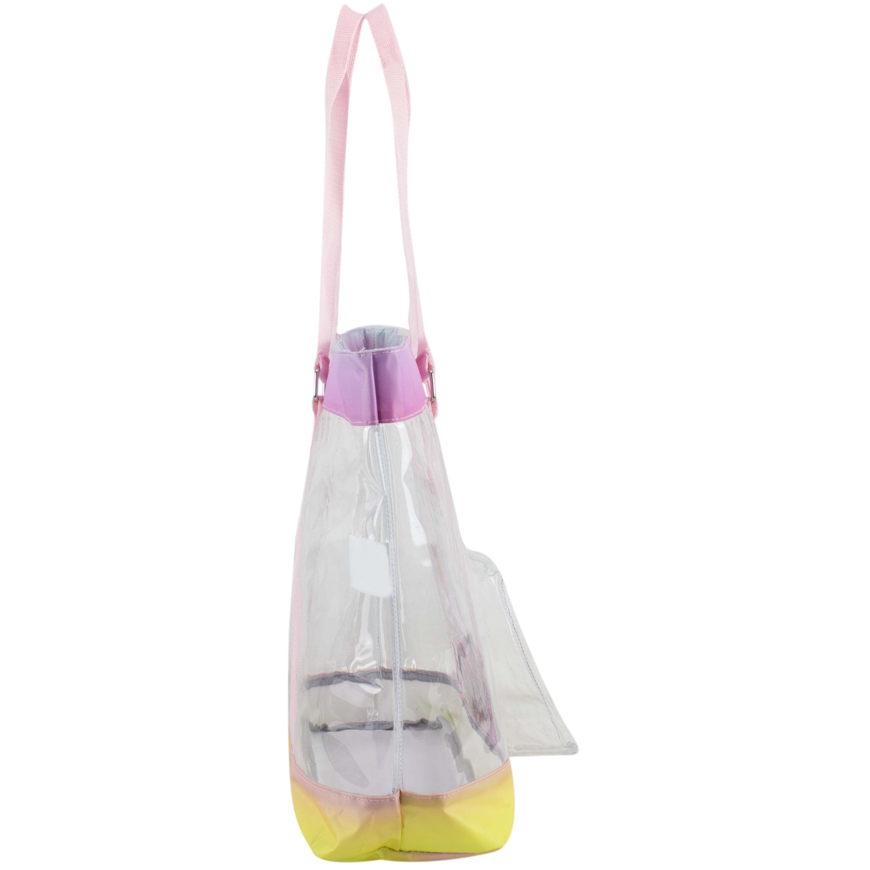 Eastsport Supreme Deluxe Clear Tote with Wristlet, Rainbow