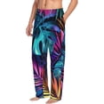 thumbnail image 6 of Salouo Colorful Tropical Leaves Print Pajama Pants for Men, Lounge Pants Elastic Waistband Casual Men's sleepwear Loungewear Sleep Pajama Pant -Small, 6 of 7