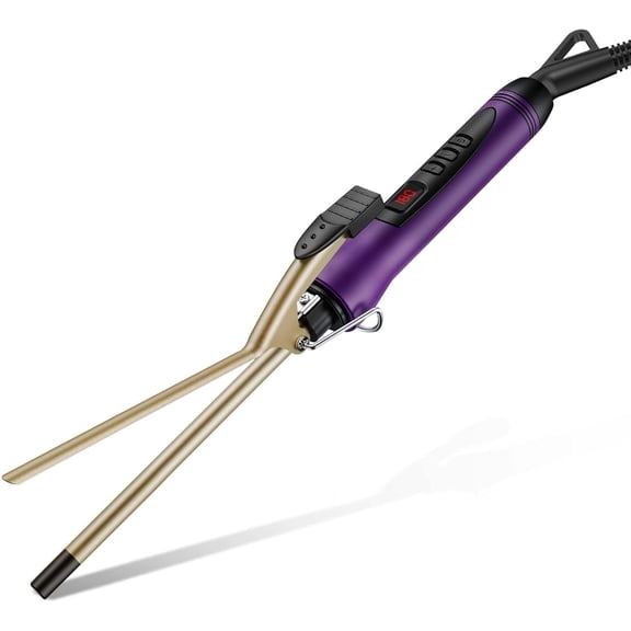 3/8 Inch Small Curling Iron Wand for Short & Long Hair, Ceramic Small Barrel Curling Iron Tiny Curling Wand with Adjustable Temperature