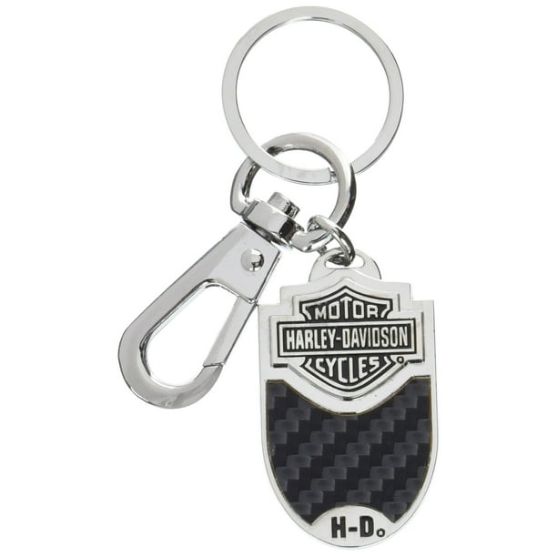 HarleyDavidson Carbon Fiber Vinyl Inlay Keychain Key Ring Clip Tag Fob