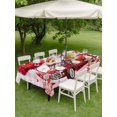 thumbnail image 3 of Outdoor Tablecloth with Umbrella Hole and Zipper, Pink Valentine's Day Rectangle Table Cloth 60x120 Inch Waterproof Tablecloth, Love Heart Gnomes Truck Roses Plaid Picnic Table Cover for Patio, 3 of 7