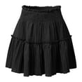 thumbnail image 6 of adviicd Skirts for Women Ruffled Tiered Skirt High Waist Mini Flowy Casual Bohemian Skirt Black, XL, 6 of 6