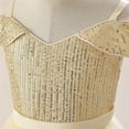 thumbnail image 6 of Riecok Little Girl Dress Princess Sleeveless Sequin Ruffle A Line Princess Dresses Halloween Birthday Party Kid Patchwork Tulle Skirt Formal Gown Dresses Yellow 6 Years, 6 of 8