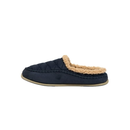 

DEER STAGS Mens Navy Quilted Comfort Slipperooz Round Toe Slip On Slippers Shoes 7 M