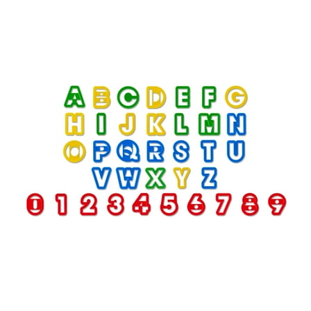 Alphabet and Number Plastic Cookie Cutter Set, 36 Pieces, by Way To Celebrate