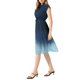 thumbnail image 4 of Vestido midi azul sin mangas de cuello redondo con cintura fruncida y plisada de INSPIRE CHIC para mujer, 4 of 5