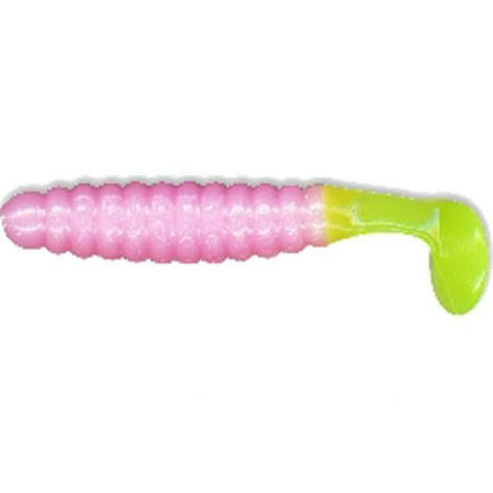 1.5 in. Crappie Slider Grub - Bubblegum & Chartreuse