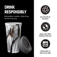 thumbnail image 2 of GoSili Reusable Silicone Tumbler with lid - 100% European-Grade Platinum Silicone, Stainless-Steel Ring, Eco-Friendly, Stain-Resistant, Dishwasher and Microwave Safe - 16oz, Dark Grey Calacatta, 2 of 6