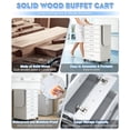 thumbnail image 5 of Esheno Solid Wood Rolling Storage Cart 6 Drawer Mobile Cabinet with Folding Workbench Stainless Steel Handles Lockable Casters for School Office Home, 5 of 8