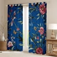 thumbnail image 2 of Castle Fairy Floral Butterflies Birds Blackout Curtains Set of 2 (52x84 Each) for Teens Adults,Retro Vintage Luxury Aesthetic Window Curtains,Chic Flowers Blossoms Curtains and Drapes, 2 of 6
