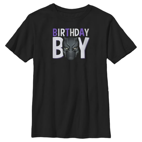 Boy's Marvel Panther Birthday Boy Graphic Tee Black X Small