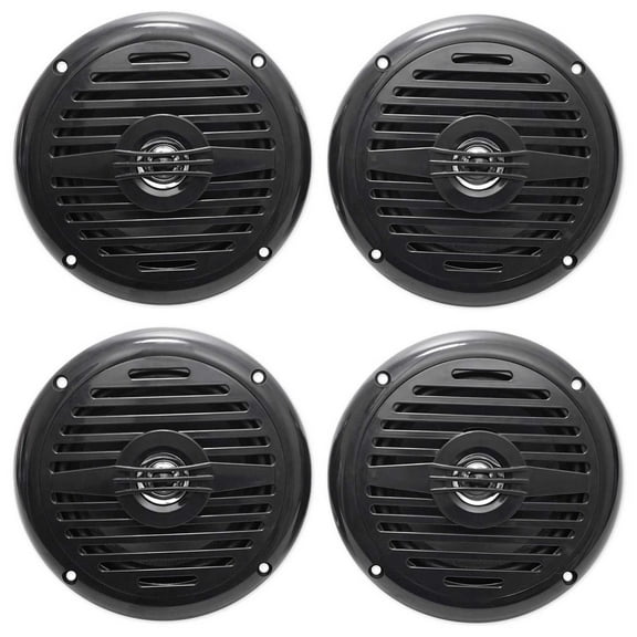 (4) Rockville MS525B 5.25" 200 Watt Waterproof Marine Boat Speakers 2-Way Black