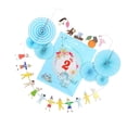thumbnail image 1 of Colgantes Molinillos Decoraciónes Ventiladores Pegables Pancarta Fondo de Corona 2 Yotijar Kit de decoración de telones de fondo del partido, 1 of 10