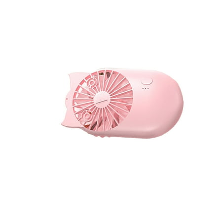 

Tureclos Cartoon Style Fan Convenient Cooling Equipment Outdoor Use Handheld Mute Air Fans Cool Tool for Travel Office Dormitory Using Pink
