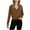 #414-Brown, variant on Neewe Women's Cropped Workout Jacket 1/2 Zip Pullover Running Athletic Outwear Slim Fit Long Sleeve Yoga Top