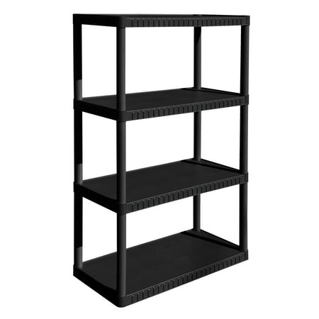 UPC 020027250479 product image for Contico 34 x 14 x 53 Inches 4 Tier Resin Indoor and Garage Storage Shelf, Black | upcitemdb.com