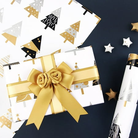 

50 X 70 Cm Multicolor Wrapping Paper Christmas Art Craft Paper Christmas Floral Holiday Decoration Wrapping Paper Yard with Lady in Statue Large Garden Couple Pickle Ornament Shatterproof Melting