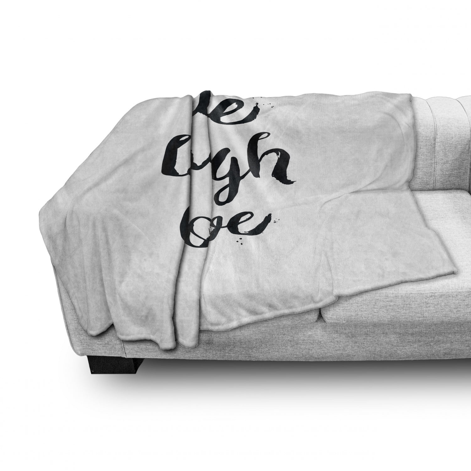 Inspirational Slogan for Boosting The Motivation of People in Monochrome Black White Ambesonne Live Laugh Love Soft Flannel Fleece Throw Blanket 60 x 80 Cozy Plush for Indoor and Outdoor Use