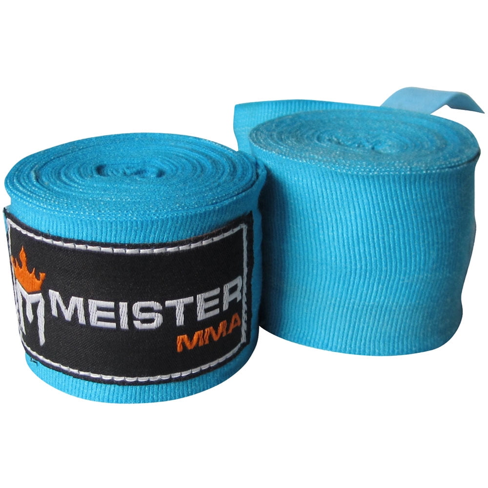 MEISTER WHITE 180" ELASTIC HAND WRAPS PAIR MMA Mexican Boxing Gloves Wrist 